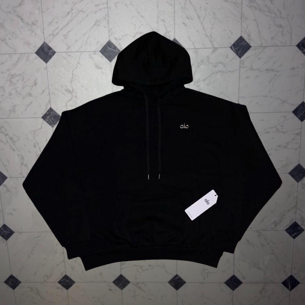 Alo Accolade Black Hoodie Pullover‎ Women's NWT Size L